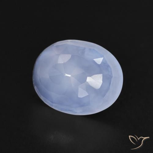Calcedonio Blu violaceo chiaro naturale da 2.35 ct, Ovale, Trasparente
