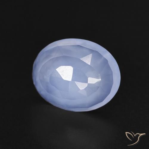 2.48ct Naturale Blu violaceo Calcedonio, Ovale, Trasparente