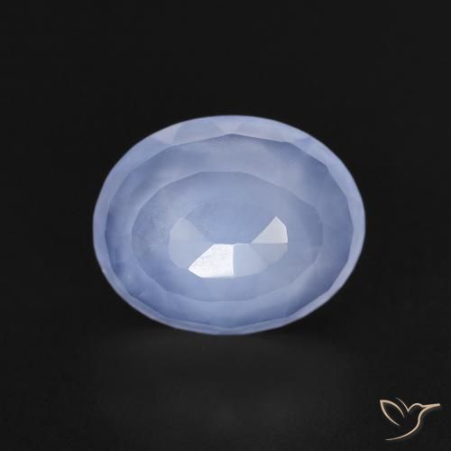 Calcedonio Blu violaceo naturale da 2.48 ct, Ovale, Trasparente