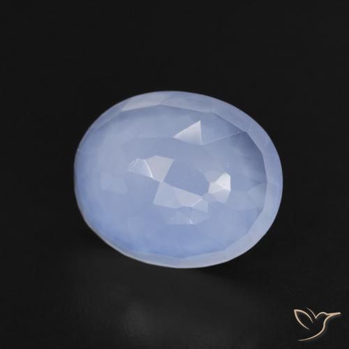 Calcedonio Blu violaceo naturale da 2.96 ct, Ovale, Trasparente