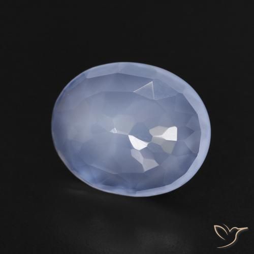2.76ct Naturale Blu violaceo Calcedonio, Ovale, Trasparente
