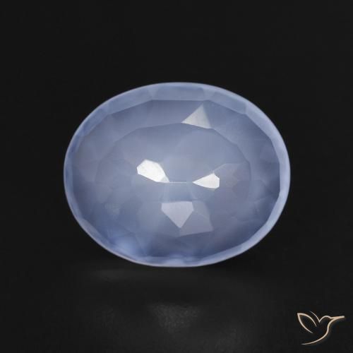 Calcedonio Blu violaceo naturale da 2.76 ct, Ovale, Trasparente