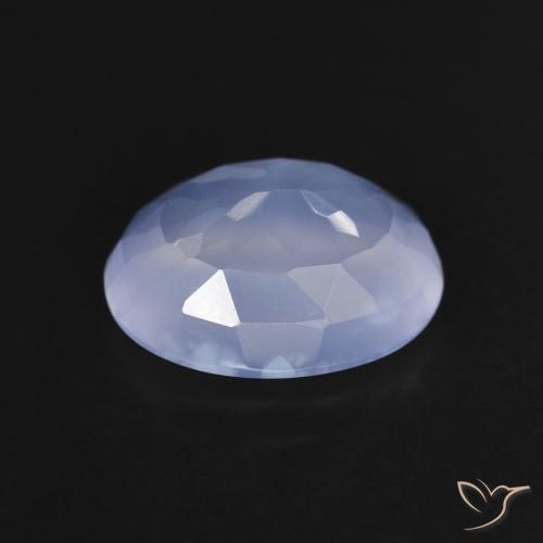 Calcedonio Blu violaceo naturale da 2.76 ct, Ovale, Trasparente