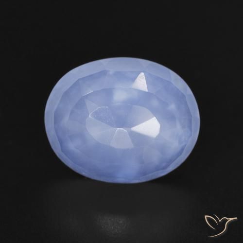 3.32ct Naturale Blu violaceo Calcedonio, Ovale, Trasparente