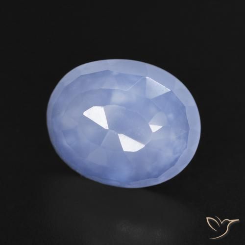 Calcedonio Blu violaceo naturale da 3.32 ct, Ovale, Trasparente