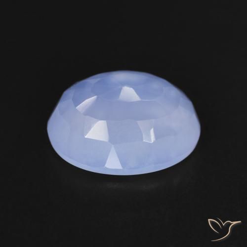 Calcedonio Blu violaceo naturale da 3.32 ct, Ovale, Trasparente