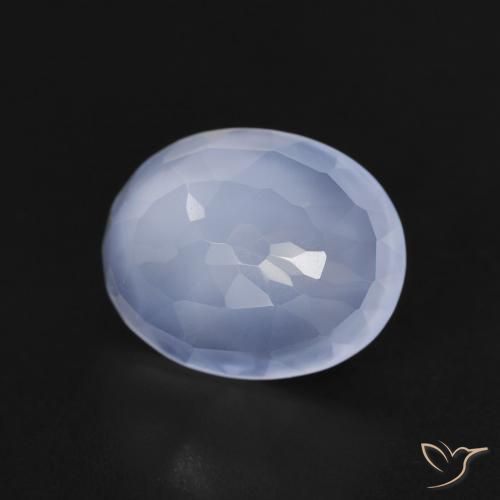 Calcedonio Blu violaceo naturale da 2.52 ct, Ovale, Trasparente