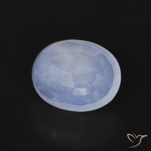 Calcedonio Blu violaceo naturale da 2.71 ct, Ovale, Trasparente