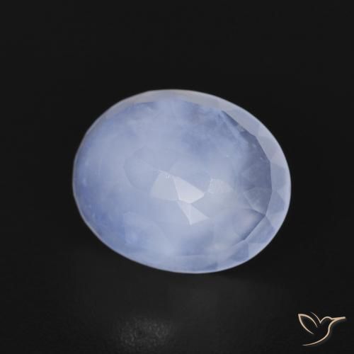 Calcedonio Blu violaceo chiaro naturale da 2.57 ct, Ovale, Trasparente