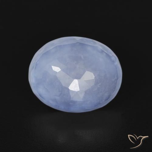 2.34ct Naturale Blu violaceo Calcedonio, Ovale, Trasparente
