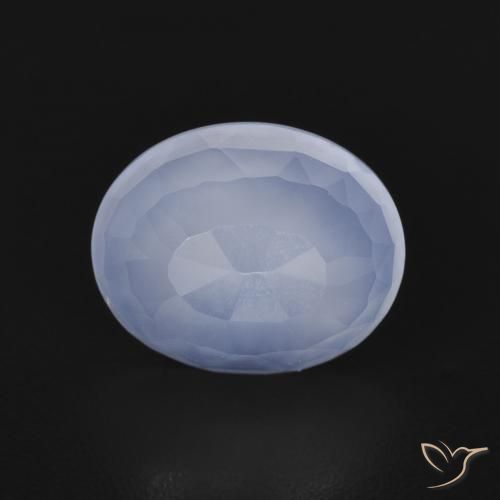 2.66ct Naturale Blu violaceo Calcedonio, Ovale, Trasparente