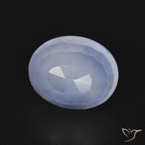 Calcedonio Blu violaceo naturale da 2.66 ct, Ovale, Trasparente