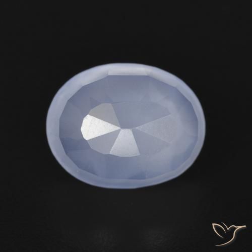 2.70ct Naturale Blu violaceo Calcedonio, Ovale, Trasparente