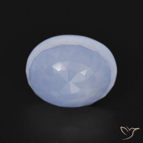 3.00ct Naturale Blu violaceo Calcedonio, Ovale, Trasparente