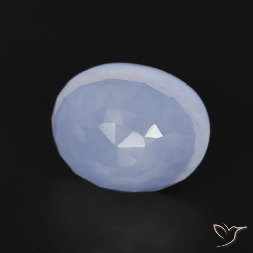 Calcedonio Blu violaceo naturale da 3.00 ct, Ovale, Trasparente