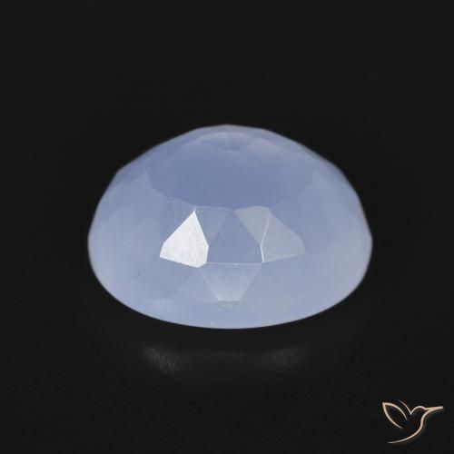 Calcedonio Blu violaceo naturale da 3.00 ct, Ovale, Trasparente