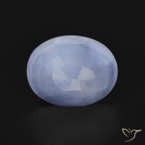2.56ct Naturale Blu violaceo Calcedonio, Ovale, Trasparente