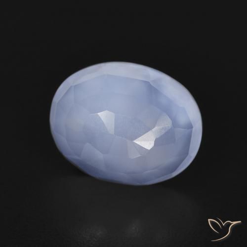 Calcedonio Blu violaceo naturale da 2.56 ct, Ovale, Trasparente