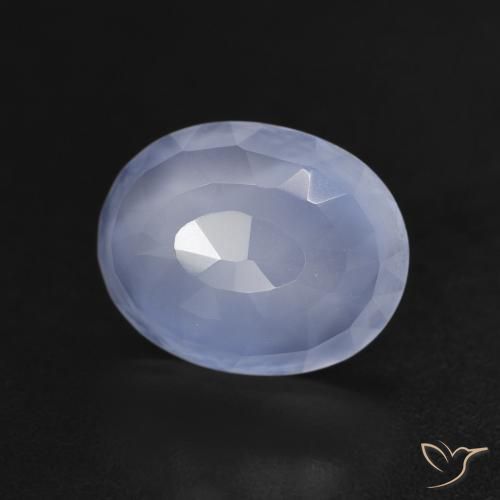 Calcedonio Blu violaceo naturale da 2.54 ct, Ovale, Trasparente
