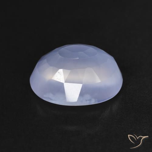 Calcedonio Blu violaceo naturale da 2.54 ct, Ovale, Trasparente