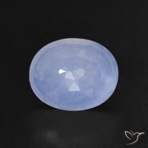 2.67ct Naturale Blu violaceo Calcedonio, Ovale, Trasparente