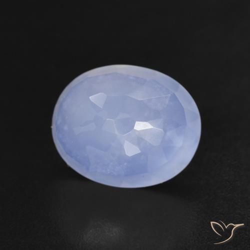 Calcedonio Blu violaceo naturale da 2.67 ct, Ovale, Trasparente