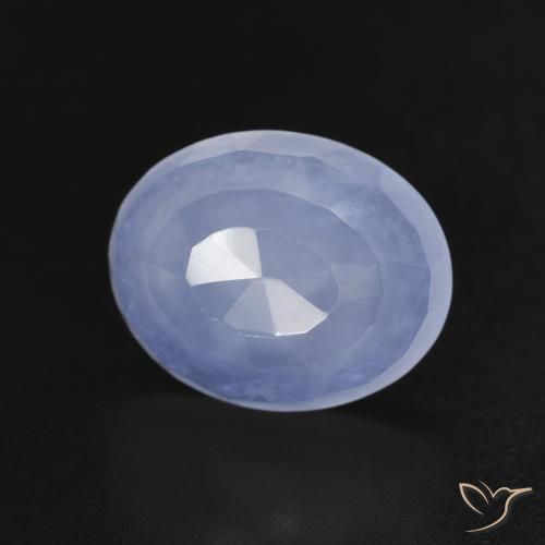 2.87ct Naturale Blu violaceo Calcedonio, Ovale, Trasparente
