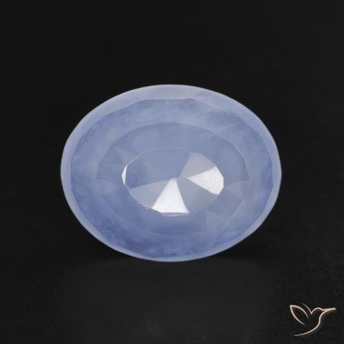 Calcedonio Blu violaceo naturale da 2.87 ct, Ovale, Trasparente
