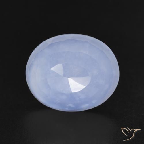 3.46ct Naturale Viola Blu Calcedonio, Ovale, Trasparente