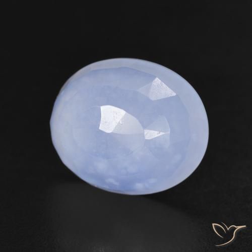 Calcedonio Viola Blu naturale da 3.46 ct, Ovale, Trasparente