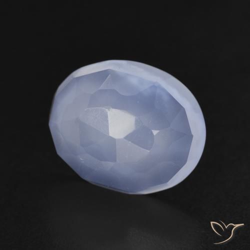 Calcedonio Blu violaceo naturale da 3.44 ct, Ovale, Trasparente