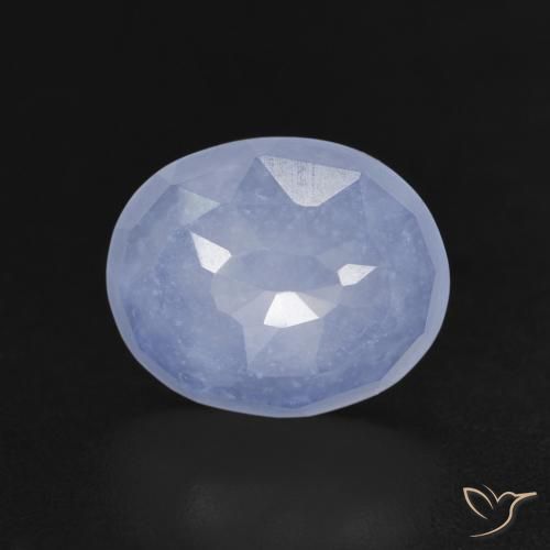 3.40ct Naturale Blu violaceo Calcedonio, Ovale, Trasparente