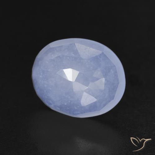 Calcedonio Blu violaceo naturale da 3.40 ct, Ovale, Trasparente