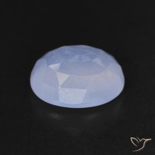 Calcedonio Blu violaceo naturale da 3.40 ct, Ovale, Trasparente