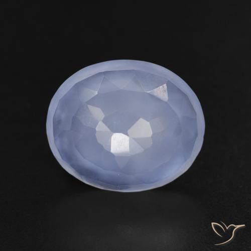 3.05ct Naturale Blu violaceo Calcedonio, Ovale, Trasparente