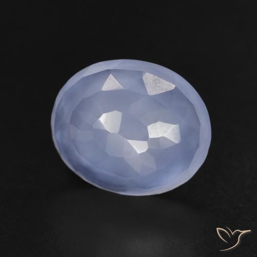 Calcedonio Blu violaceo naturale da 3.05 ct, Ovale, Trasparente
