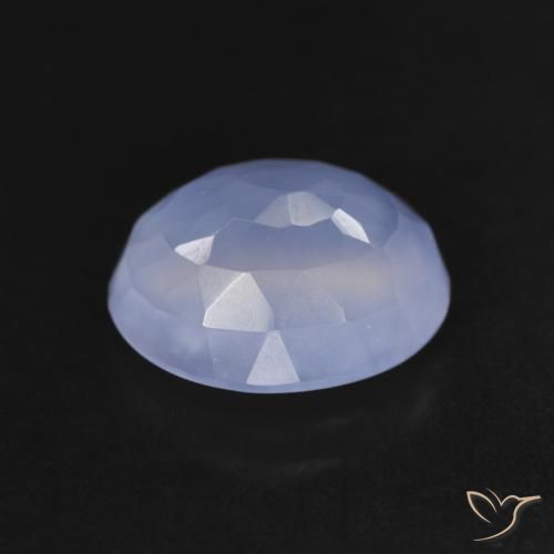 Calcedonio Blu violaceo naturale da 3.05 ct, Ovale, Trasparente