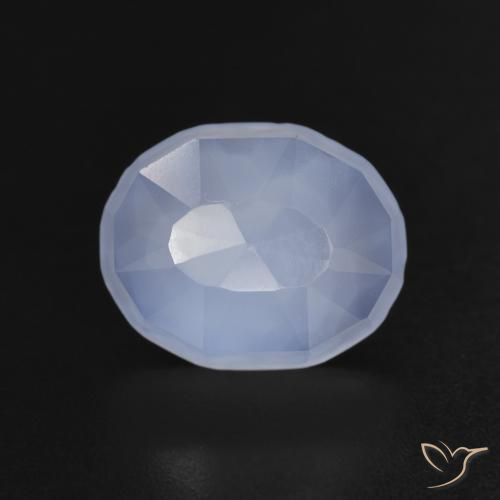 3.22ct Naturale Blu violaceo Calcedonio, Ovale, Trasparente