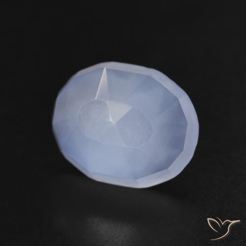 Calcedonio Blu violaceo naturale da 3.22 ct, Ovale, Trasparente