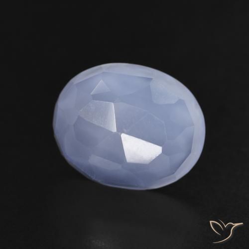 Calcedonio Blu violaceo naturale da 3.60 ct, Ovale, Trasparente