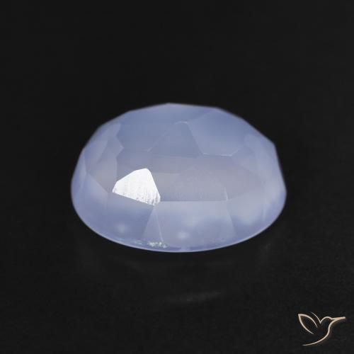 Calcedonio Blu violaceo naturale da 3.60 ct, Ovale, Trasparente