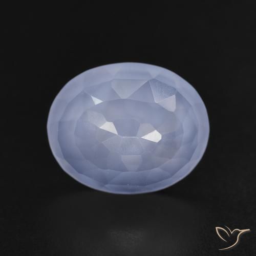 3.32ct Naturale Blu violaceo Calcedonio, Ovale, Trasparente