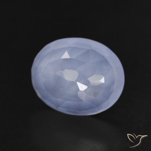 Calcedonio Blu violaceo naturale da 3.32 ct, Ovale, Trasparente