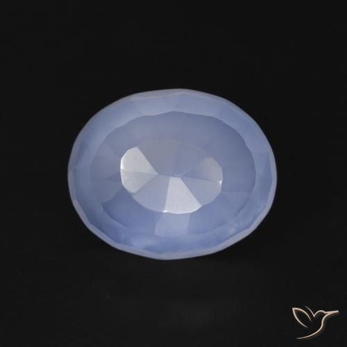 3.54ct Naturale Blu violaceo Calcedonio, Ovale, Trasparente