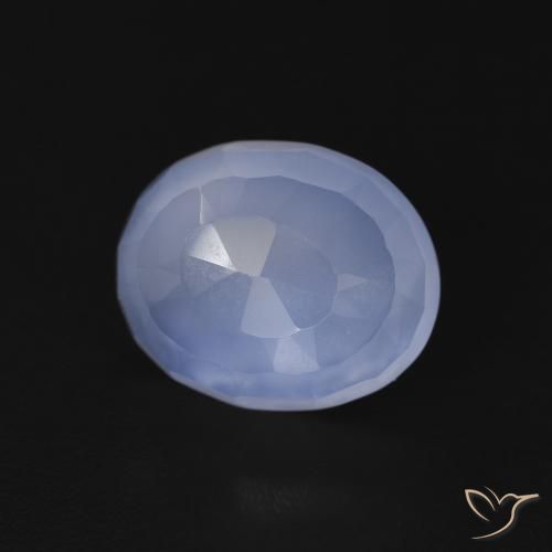 Calcedonio Blu violaceo naturale da 3.54 ct, Ovale, Trasparente