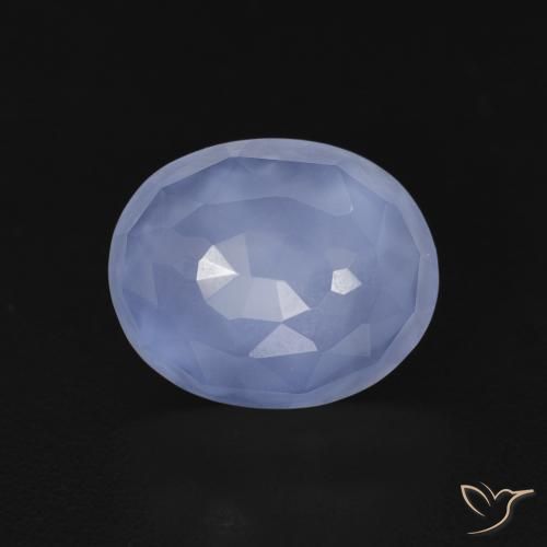 3.42ct Naturale Blu violaceo Calcedonio, Ovale, Trasparente