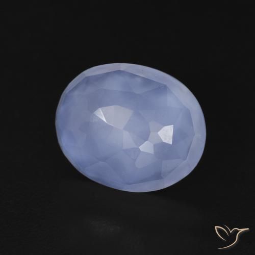 Calcedonio Blu violaceo naturale da 3.42 ct, Ovale, Trasparente