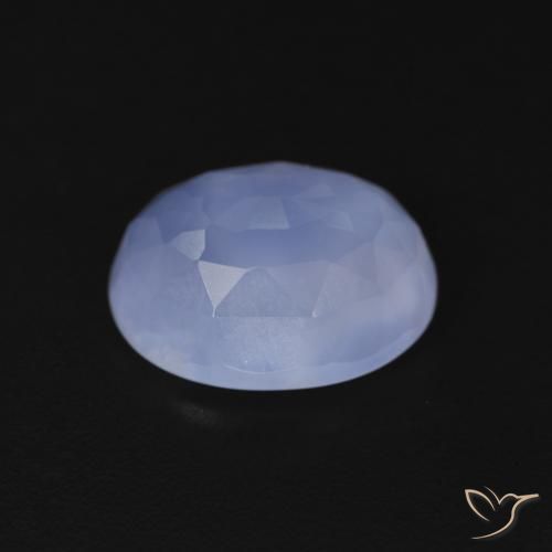 Calcedonio Blu violaceo naturale da 3.42 ct, Ovale, Trasparente