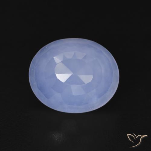 3.56ct Naturale Blu violaceo Calcedonio, Ovale, Trasparente