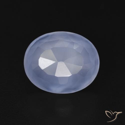 3.60ct Naturale Blu violaceo Calcedonio, Ovale, Trasparente